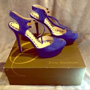 Enzo Angiolini Blue Suede Pumps